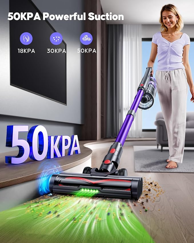 Rechargeable Battery and Cordless Vacuum Cleaner 600W 50KPA