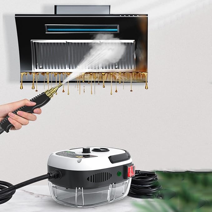 Portable Handheld Steam Cleaner 6-Level Adjustable Handle 10s Heat-Up Large Quarts Tank High Pressure Steam Machine for Dirt Grease Grout Tile Floor Car(Style4)