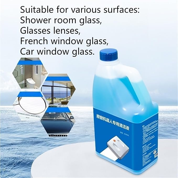 Glass Cleaning Solution Compatible With Ecovacs Winbot W920/W1/W2 /W833/W836/W850/W950 Window Cleaner Window Cleaning Robot Accessories(1 BOTTLE)