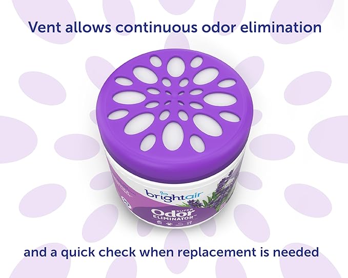 Bright Air 14 oz. Super Odor Eliminator For Medium-Size Spaces Lavender &amp Fresh Linen Scent Case of 6 Odor Eliminator &amp Air Freshener Natural Essential Oils Lasts Up to 90 Days Each