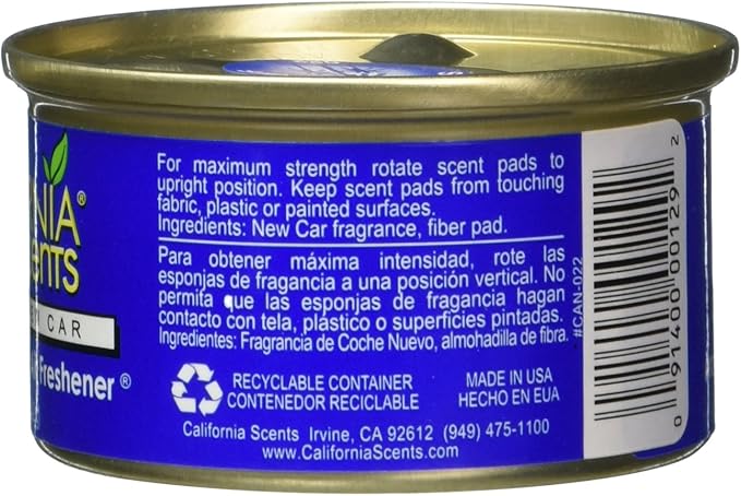 California Scents Spillproof Can Air Freshener Eco-Friendly Odor Neutralizer for Home Car &amp Much More Newport New Car 1.5 oz 12 Pack