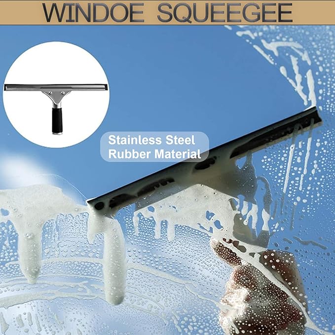 Telescopic Window Glass Cleaner 3.6m-10.8m Glass Cleaning Telescopic Rod Multi-Purpose Water Spray Brush Telescopic Cleaner Photovoltaic Cleaner with Scraper3.6M/12FT