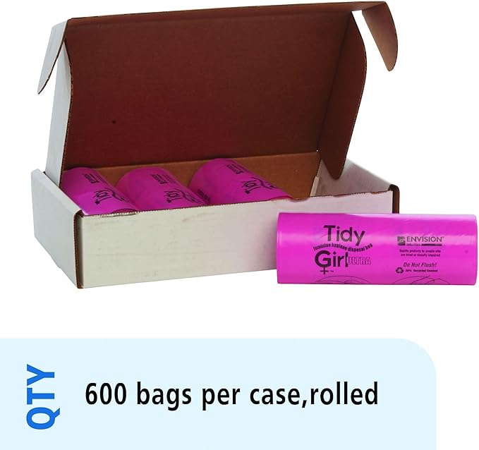 Stout by Envision Tidy Girl Feminine Hygiene Disposable Bags Box of 600 Bags