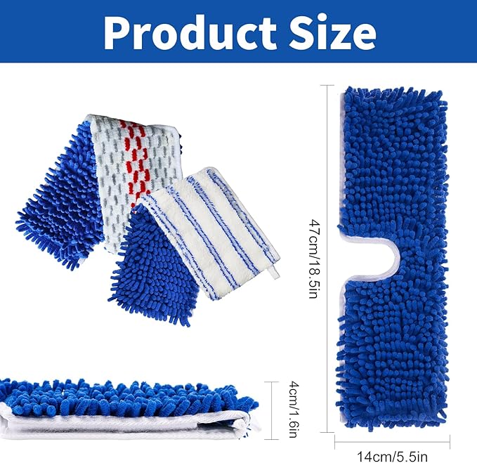 4 Pack Mop Heads Replacements Compatible with O-cedar Dual-Action Flip Mop Chenille + Microfiber Mop Refills for Dry/Wet Use Reusable and Machine Washable Dust Mop Cloths for Hardwood Floor Cleaning