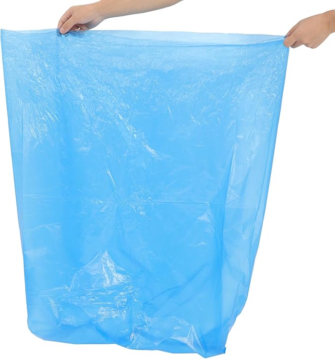 GALPADA Tear-resistant Large Garbage Bags 50pcs Blue 80x100cm Thick Plastic Trash Bags for Kitchen Bathroom Commercial Use