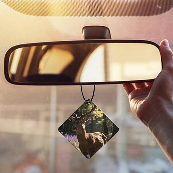 5PCS Car Air Freshener Hanging Personalized Double Sided Stag Flowers Car Fresheners Long Lasting New Cars Scents Cute Automotive Freshies for Closets Drawers (tea)