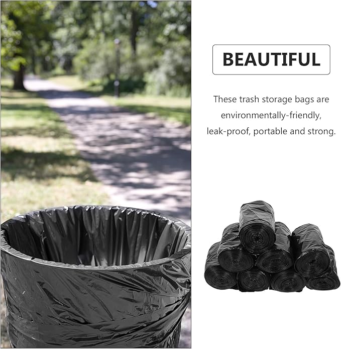 Disposable Thick Pe Toilet Trash Bags 200pcs Black Strong Garbage Liners for Portable Outdoor and Home Bathroom Use