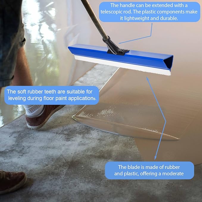 2 Pack 16 Inches Epoxy Floor Squeegees Notched Squeegee for Self Leveling Cement Urethane Epoxy Floor Tools