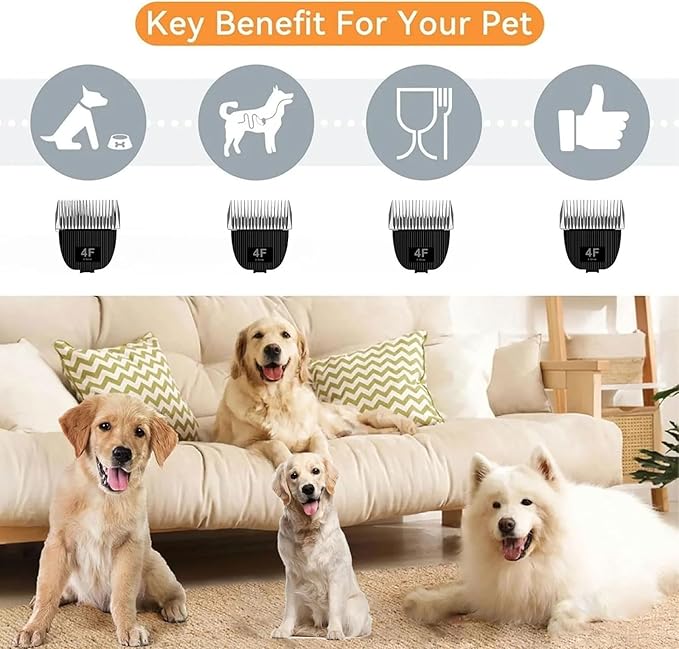 Replacement Blade for nebot P1 Pro Pet Grooming Kit &amp VacuumSize-4F Cut Length 3/8(9.5mm)Made of Ceramic Blade &amp Stainless Steel Blade2 Pack