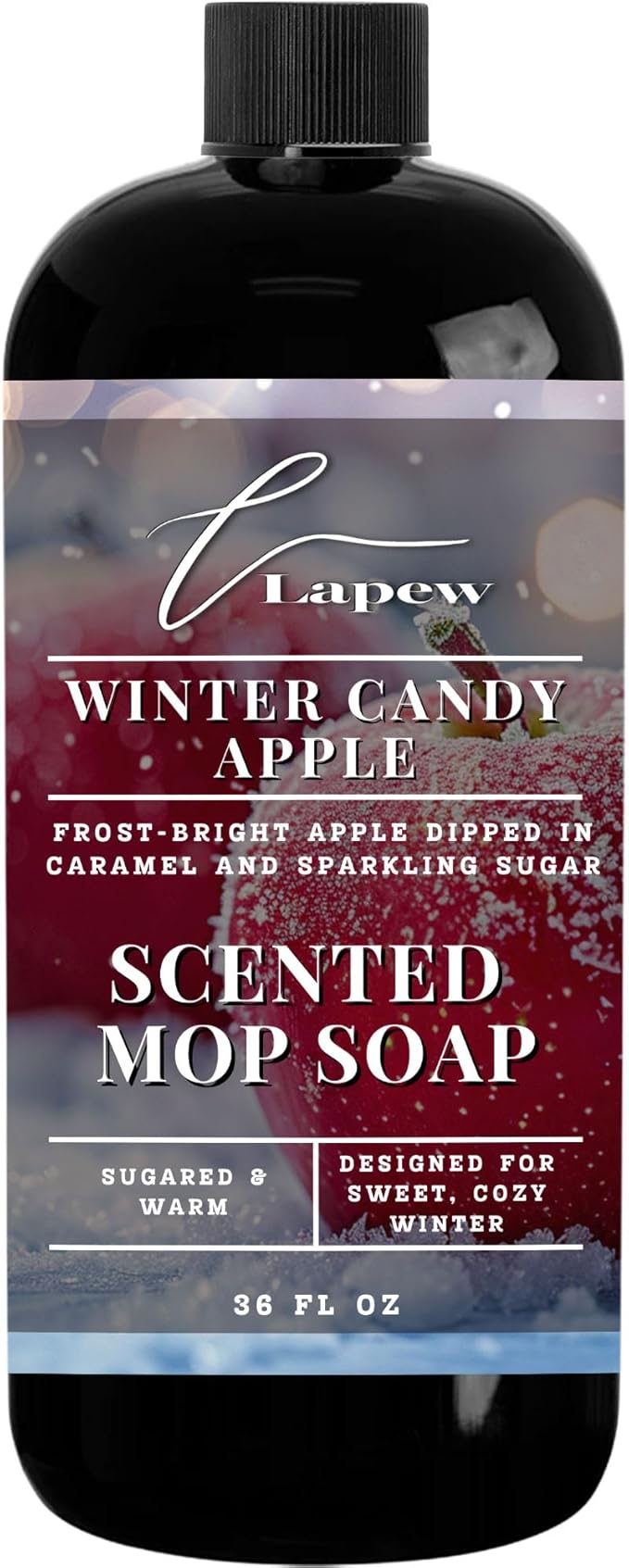 Lapew Winter Candy Apple Scented Mop Soap - Luxury Floor Cleaner Concentrate for Mopping Tile Laminate Vinyl &amp Hardwood | Streak-Free Low-Foam | 36 oz