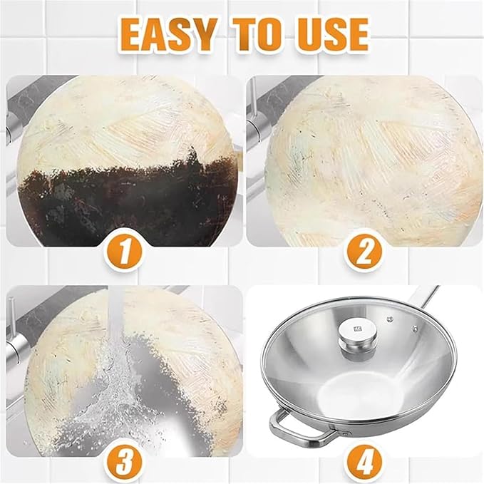 9.17oz Powerful Burnt Residue Remover Paste For Cookware Black Cleaning Film ForPot Bottom Stainless SteelBurnt Pot Cleaner Burnt GreaseRemoverFor Cast Iron Pots (2SET)