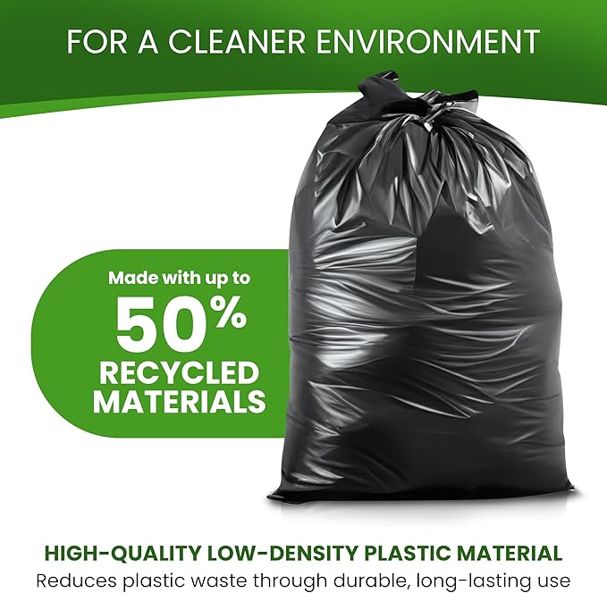 Betta 20-30 Gallon Black Trash Bags 150 Count Box (30x36-inch) Commercial Heavy-Duty Garbage Can Liners for 16-20 Gallon Round Cans 15-23 Gallon Slim and Square Cans