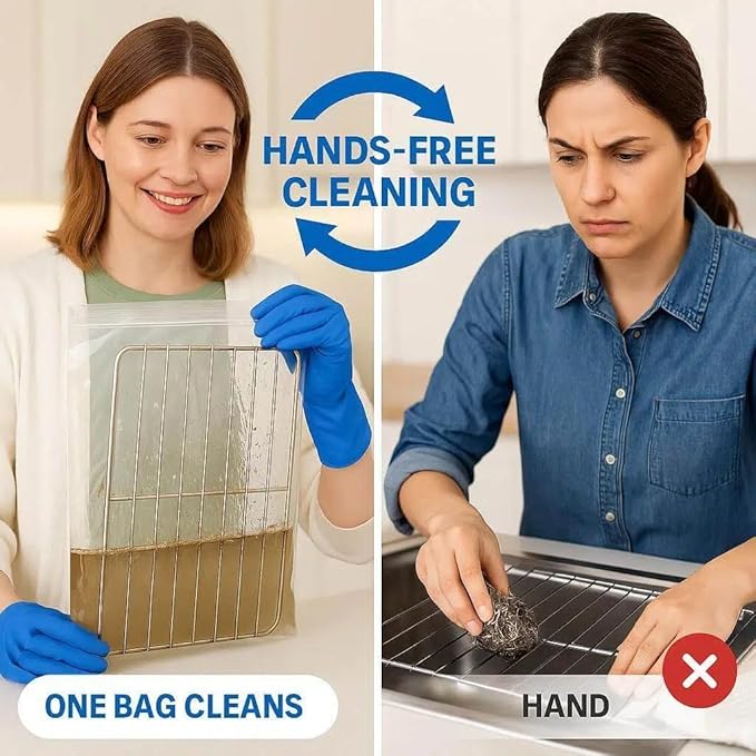 Oven Rack Cleaning Bags Oven Rack Cleaner Bags Heavy Duty No Scrub 5/10/15 Pack Reusable &amp Leak-Proof Environmental Friendly Suitable for Cleaning of Various Sizes (23.6 * 31 in10pcs)
