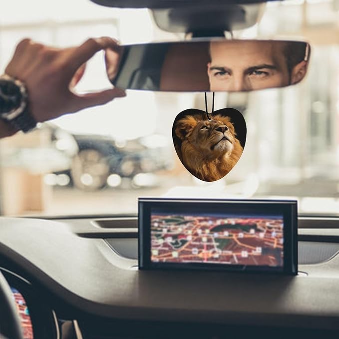 5PCS Car Air Freshener Hanging Personalized Double Sided Snow Leopard Car Fresheners Long Lasting New Cars Scents Cute Automotive Freshies for Closets Drawers (tea)