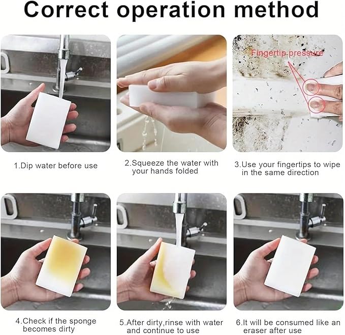 20/50/100pcs Kitchen Sponge Wipe Cleaner Cleaning Dishwasher Bathroom Tool Brush(50pcs white)
