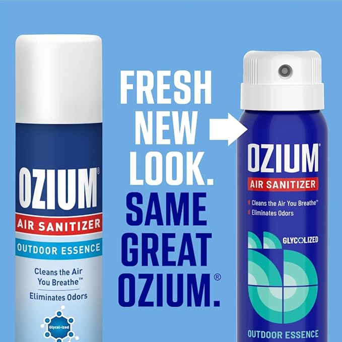 Ozium 3.5oz Air Sanitizer Spray &amp Odor Eliminator for Homes Cars Offices and More Outdoor Essence (Pack of 3)