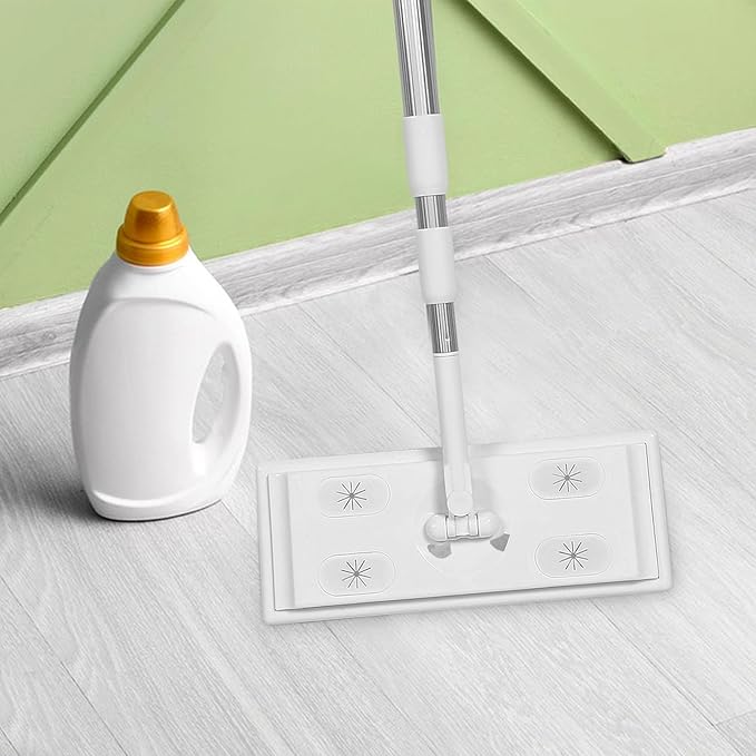 Electrostatic Dust Removal Mop 3-Section Telescopic Rod Thread Flat Mop for Floor Cleaning Home Dust Collector Tool Suitable for Dry Mopping and Household Use