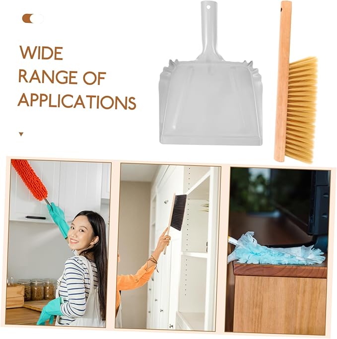 VALICLUD 1set Wooden Hand Broom Dustpan Compact Whisk Broom for Bed and Sofa Cleaning Lightweight and Portable Dust Brush for Easy Storage and Efficient Dust Removal