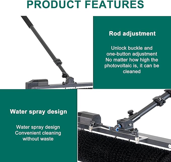3.5m/5.5m/7.5m Adjustable Window Glass Cleaning Tool Electric Solar Panel Cleaner with Extendable Aluminum Pole5.5M