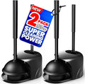 2Pack 2 in 1 Toilet Brush and Plunger Set Extended Handle PlungerToilet Bowl Brush Plunger SetBathroom Cleaning ToolsCleaning BrushToilet Brush Plunger Combo(Bright Black)