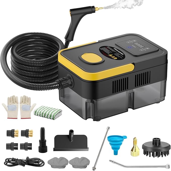 Steam Cleaner 2500W High Pressure Steam Cleaner for Home 10s Fast Heat-Up Chemical-Free Steamer for Cleaning with 6 Steam Levels 41oz Tank Handheld Steam Cleaner for Car Grease Grout Tile