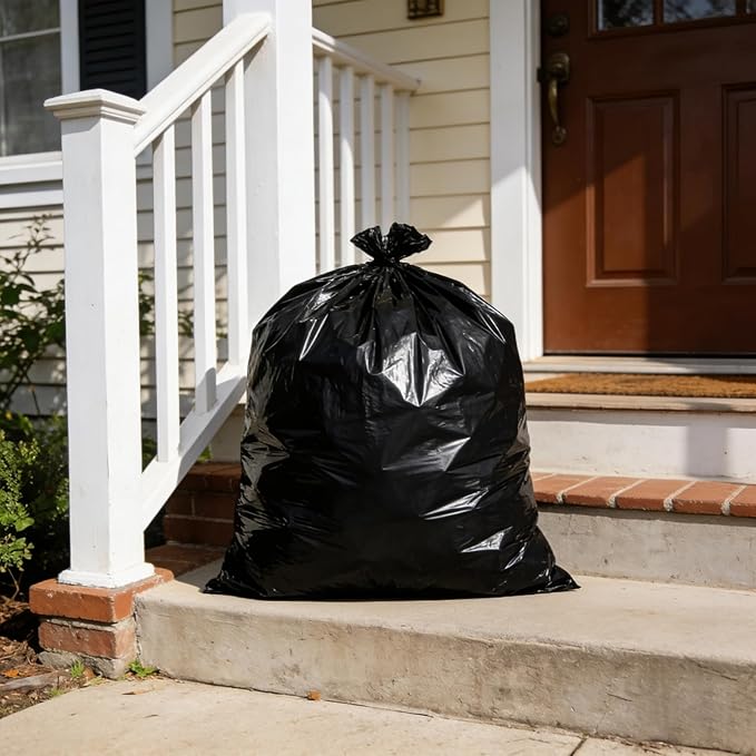 55-60 Gallon Trash Bags 120 Count 21 Micron HDPE Durable &amp Tear-Resistant Trash Can Liners Suitable for 55-60 Gallon Trash Can Garbage Bags for Packing Leaves Kitchen Waste &amp Household Wa