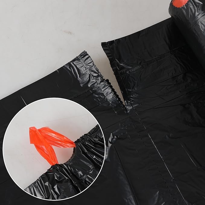 13 Gallon Plastic Garbage Bags with Drawstring 208 Counts Drawstring Trash Bags Black