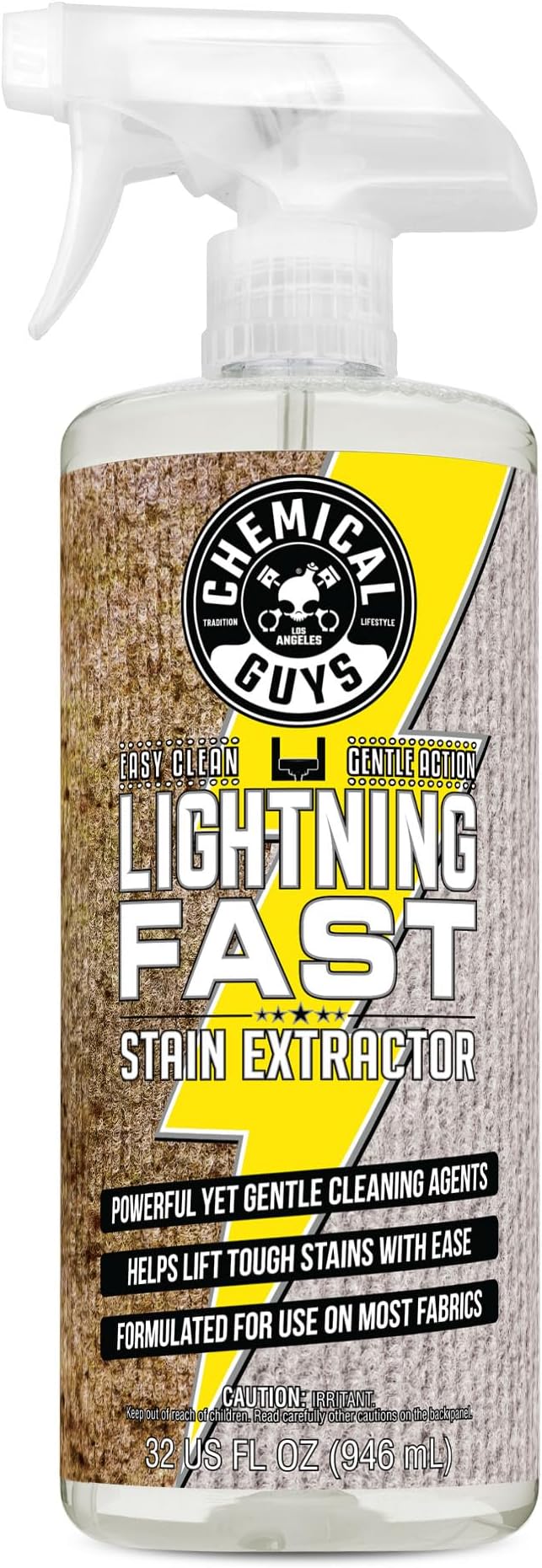 Chemical Guys Lightning Fast Carpet and Upholstery Stain Extractor (Fabric Upholstery &amp Carpet) Safe for Cars Home Office Furniture &amp More 32 fl oz Fresh Scent