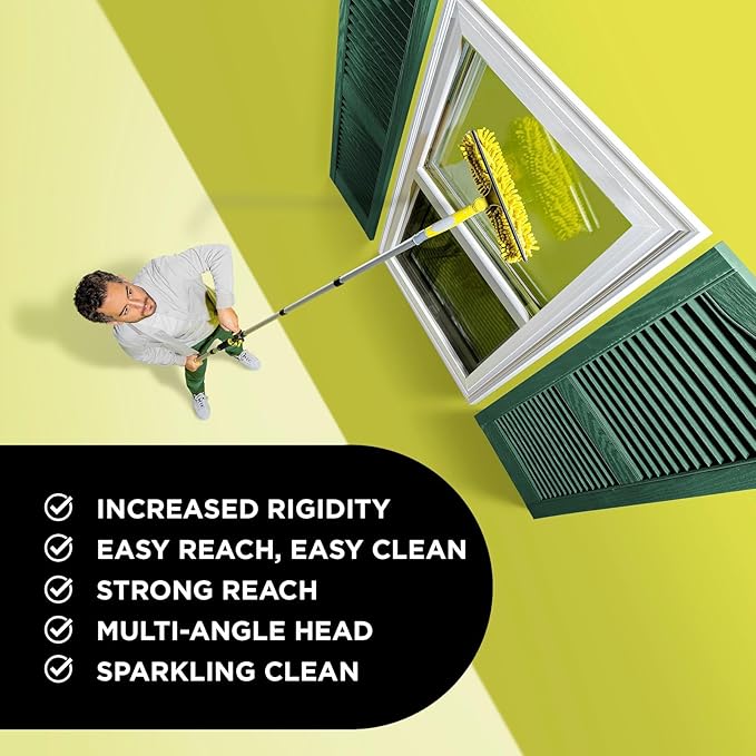 DOCA Telescoping Pole 6-24 Ft - Extension Pole for Cleaning Feather Duster Window Washing Kit Paint Roller Window Squeegee - High Reach Extendable Kit for Indoor &amp Outdoor - Squeegee Scrubber