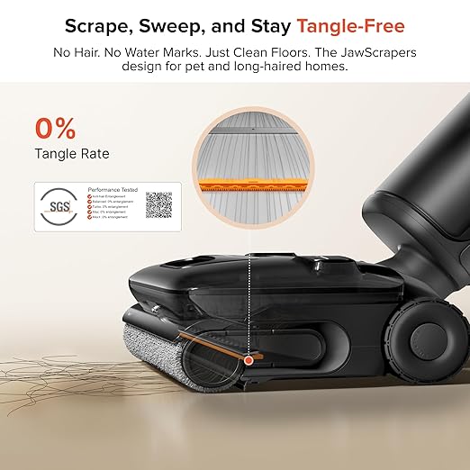roborock F25 ACE Pro Foam Wet Dry Vacuum Cleaner Cordless Vacuum Mop 25000Pa Foam Spray Mop 203°F Self-Cleaning Hard Floor Cleaner Machine for Tile Hardwood Floor Gentle Cleaning 180° Lie Flat