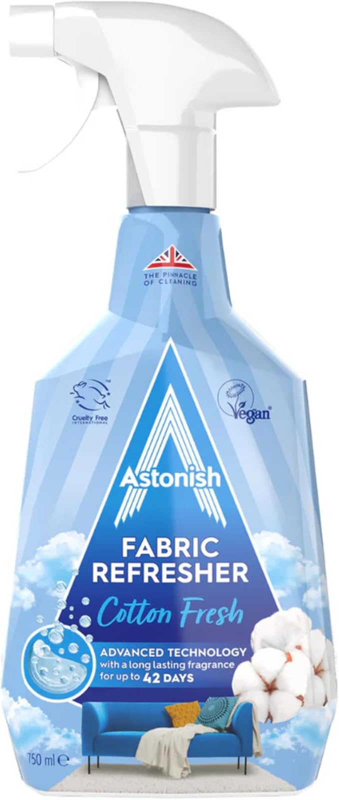 Astonish Fabric Care Bundle – Oxy Active Non-Bio Stain Remover 625g &amp Cotton Fresh Fabric Refresher 750ml – Removes Stains Eliminates Odors Long-Lasting Freshness