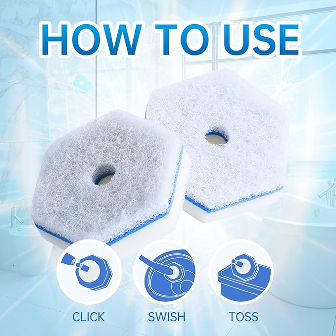 Aimery 100 Counts Blue Disposable Toilet Bowl Cleaning Refills Make Toilet And Bathroom Be Fresh(100 Blue)