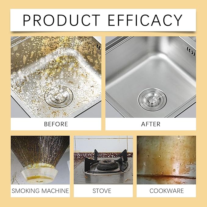Multi-Purpose Foam Cleaner For Kitchen - Removes Stubborn Grease &amp Stains Safe For Surfaces Easy To Use(2PCS)