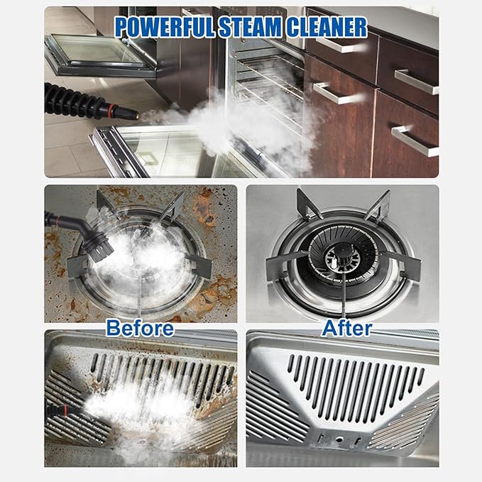Steam Cleaner Steam Cleaner For Home 1000W with 15 Pcs Accessories Handheld Steam Cleaner For Home to Dirt Grout Tile Grease and More (US Plug)