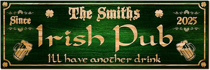 THUYPT Personalized Irish Bar Mat Dish Drying Mat for Irish Pub St Patrick's Day Decor Bar Shamrock Spill Mat Kitchen Counter Accessories Home Bar Decor St Patrick's Day (05)
