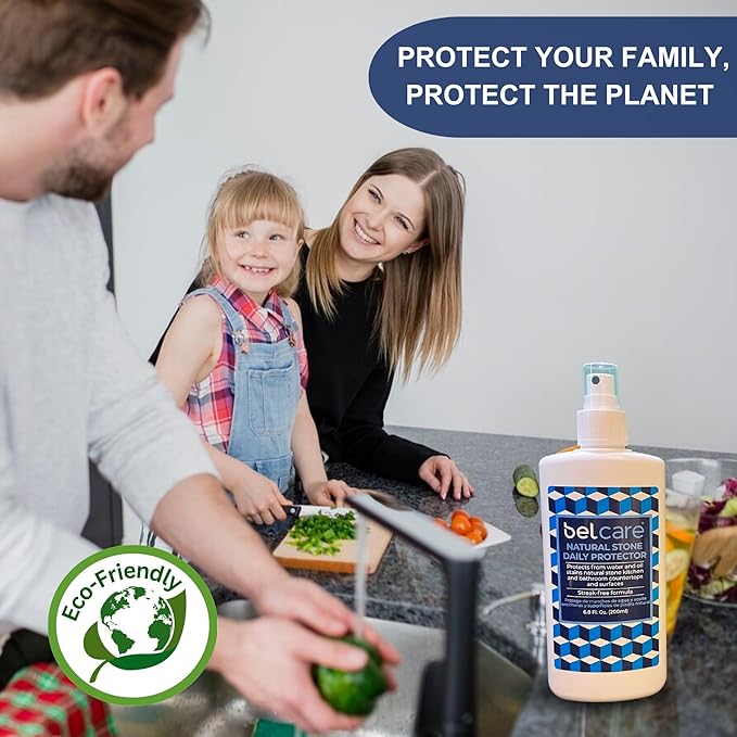 Natural Stone Marble and Granite Protector | Water-Based Stone Sealer Spray pH-Neutral Surface Protector for Countertops Vanities &amp Other Natural Surfaces – 6.8 fl oz