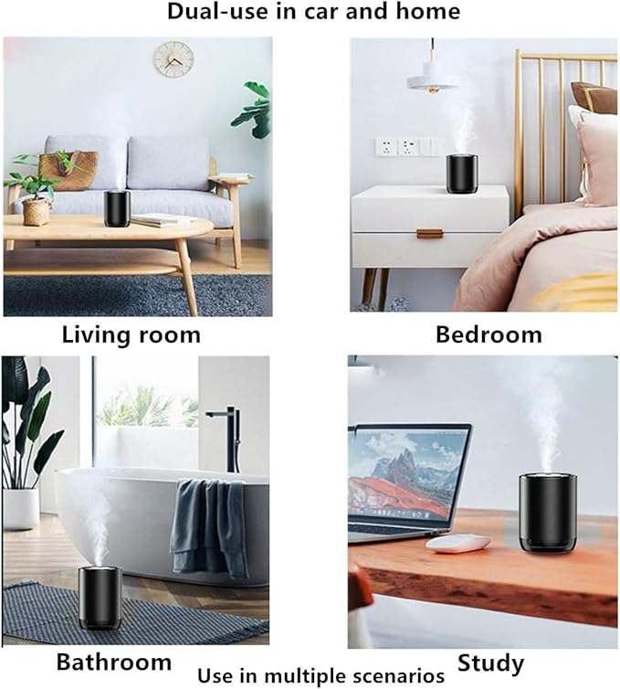 Smart Car Air Freshener 50ML Perfume Ultrasonic Mist Aromatherapy Diffuser Portable Humidifier for Car and Home Use Automatic Start and Stop 3 Modes 4 Freshness Principles(Ancient Dragon)