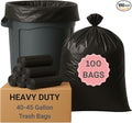 40-45 Gallon Trash Bags Heavy Duty 100 Count Bulk (40'' x 46'') | Black Large Trash Bags 40+ 45 Gallon | Multipurpose for Office Outdoor Recycling Industrial and Commercial