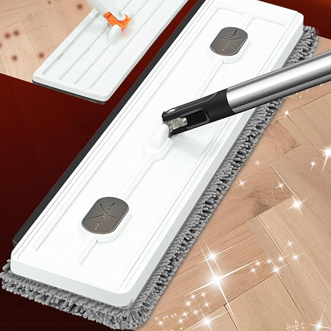 Microfibre Mops - Flat Floor Mop | Floor Mop | Large 360° Rotatable Floors Cleaning Brush with Long Handle for Hardwood Tile Carpet Bathroom Garage Apartment Dormitory Home Living Room