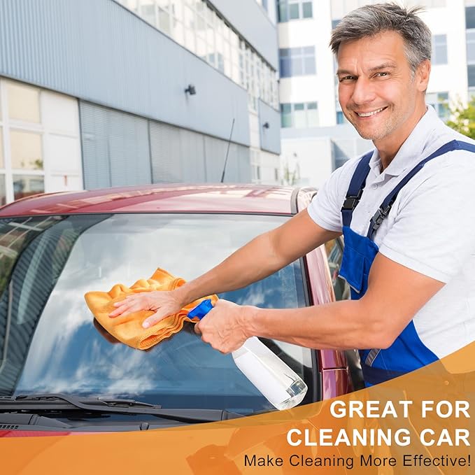 Nuenen Microfiber Cleaning Cloths for Cars 16 x 16 Inch Ultra Absorbent Car Towels Drying Reusable Cleaning Supplies House Kitchen Window Microfiber Towel(Yellow60 Pcs)