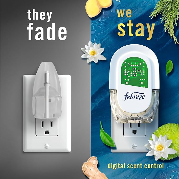 Odor-Fighting Fade Defy PLUG Air Freshener By Febreze (1) Pack of (4) Refills 0.87 fl oz each (Ocean)