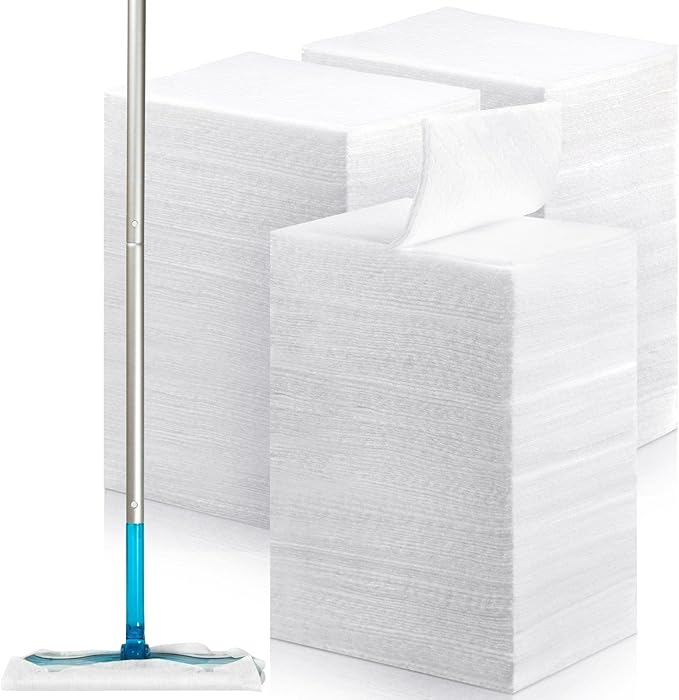 Hoolerry 300 Count Dry Sweeping Cloths Compatible with Swiffer Sweeper Disposable Dry Mop Refills Dusting Cloths Duster Refills Mop Pads for Hardwood Tile Vinyl Floor 11.81 x 8.66 Inch