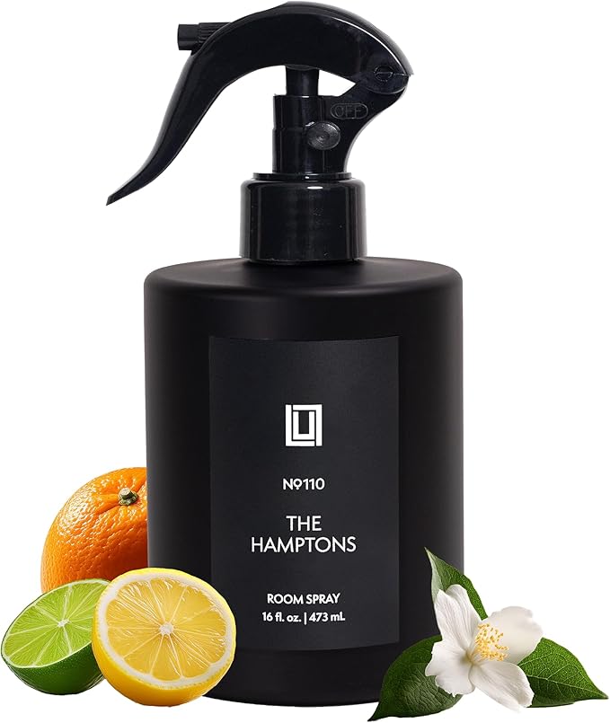 Lulu Candles | The Hamptons - Fresh Citrus &amp Ocean Mist | Luxury Room Spray | Fine Mist Air Freshener| Aromatherapy Odor Eliminator | 16 Fl. Oz.