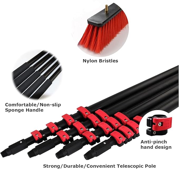 Outdoor Window Cleaning Pole 3.6M-10.8M Window Cleaning PoleWater Fed Telescopic Brush Cleaning Photovoltaic and Solar PanelsExtendable Cleaner Window Washing Equipment Tool (Size : 9M/29