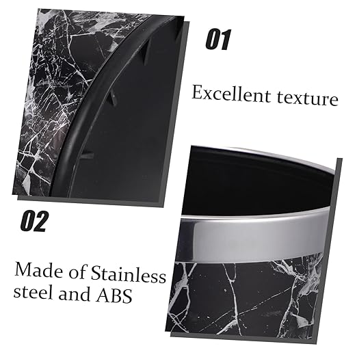 Marbling Wastebasket Round Garbage Can Wastepaper Basket Waste Bin for Home Office
