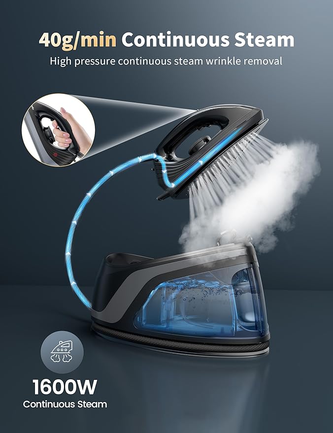 Sundu Steamer Iron1600W Steam Station Professional Steam For Clothes with 44 oz Tank 400 microsteam holes Built-In Pump Ceramic baseplateIron Lock For Easy Carry