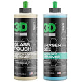 3D Glass &amp Hard Water Spot Restoration Bundle - Glass Polish &amp Eraser Gel for Streak-Free Clarity