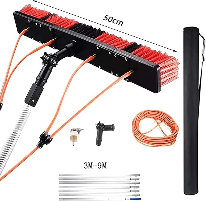 Window Cleaning Pole Water Fed Pole Kit Conservatory Roof Cleaner Solar Panel Cleaning Kit Window Cleaning Equipment Extendable Water Fed Brush(800cm)
