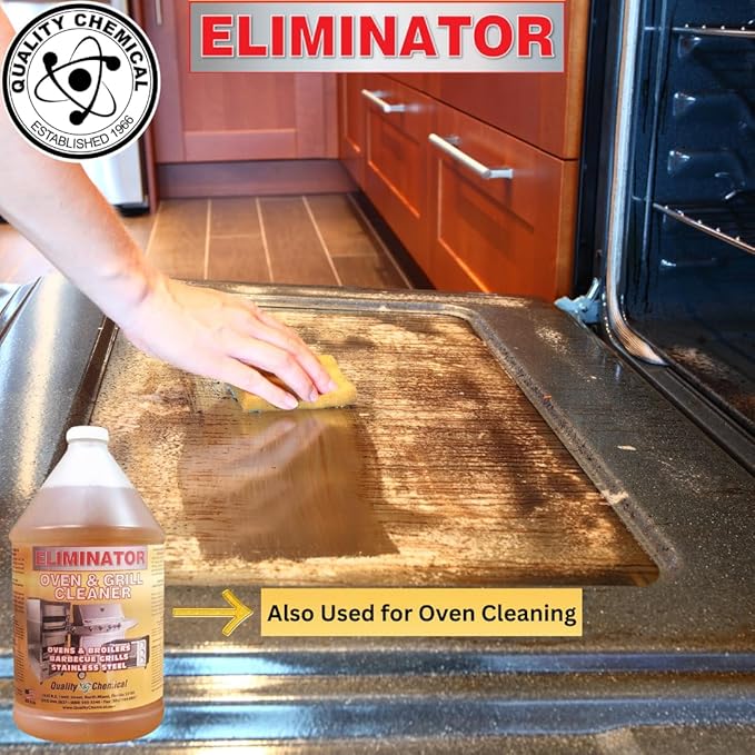 Quality Chemical Oven Cleaner &amp Grill Cleaner - Heavy-Duty/Fast Acting &amp Easy to Use/Degreaser/Heavy Duty Oven Cleaner/Best Oven Cleaner/Made in USA - 128 oz (Pack of 2)