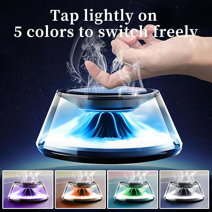 Smart Car Air Freshener 5 Ambient Light &amp Mist Car Fragrance Auto On/Off Adjustable Concentration Diffuser with Two fragrance Lasts for 6 months Pine and Rose